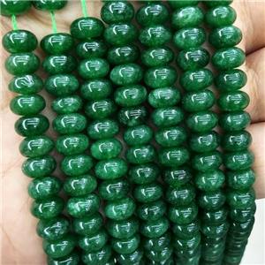 Jade Beads DeepGreen Dye Smooth Rondelle, approx 8mm [GB18579]