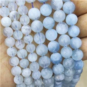 Natural Aquamarine Beads Blue Smooth Round, approx 10mm dia [GB18609-10MM]