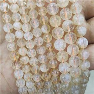 Natural Yellow Citrine Beads Smooth Round, approx 10mm dia [GB18614-10MM]