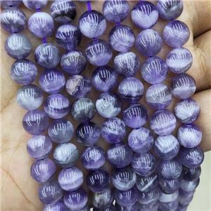 Natural Dogtooth Amethyst Beads Purple Smooth Round, approx 8mm dia [GB18632-8MM]