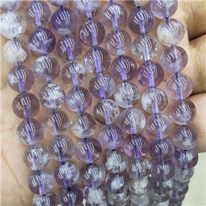 Natural Phantom Quartz Beads Lt.purple B-Grade Smooth Round, approx 8mm dia [GB18639-8MM]
