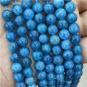 Natural Blue Apatite Beads Smooth Round, approx 8mm dia [GB18640-8MM]