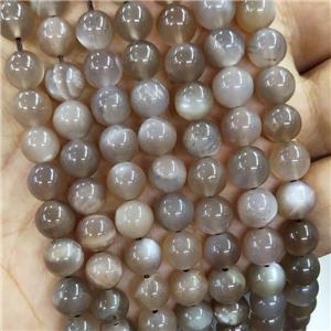 Natural Gray Moonstone Beads Smooth Round, approx 8mm dia [GB18657-8MM]