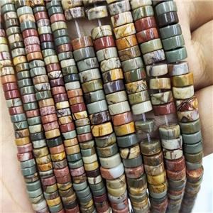 Natural Picasso Jasper Heishi Beads Multicolor, approx 3x6mm [GB18662-3X6MM]