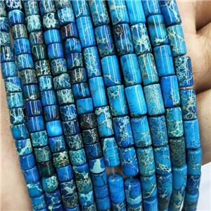 Imperial Jasper Tube Beads Skyblue, approx 4x8mm [GB18672-4X8MM]