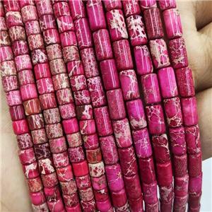Imperial Jasper Tube Beads Red, approx 4x8mm [GB18673-4X8MM]