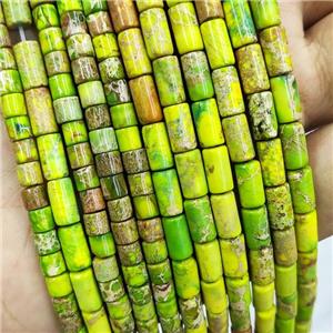 Olive Imperial Jasper Tube Beads, approx 4x8mm [GB18674-4X8MM]