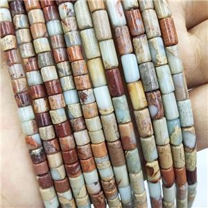 Imperial Jasper Tube Beads, approx 4x4mm [GB18679-4X4MM]