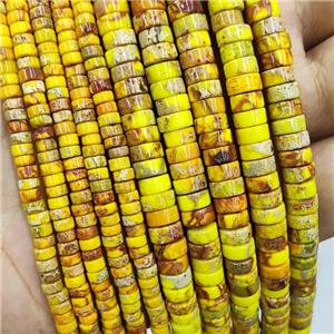 Yellow Imperial Jasper Heishi Beads Spacers, approx 3x6mm [GB18691-3X6MM]