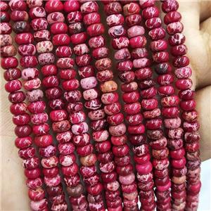 Red Imperial Jasper Beads Smooth Rondelle, approx 3x4mm [GB18697]