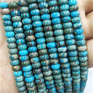 Blue Imperial Jasper Beads Smooth Rondelle, approx 4x6mm [GB18703]