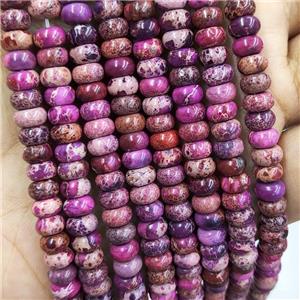 Fuchsia Imperial Jasper Beads Smooth Rondelle, approx 4x6mm [GB18704]