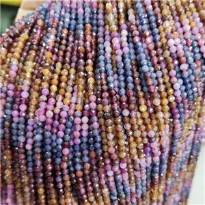 Natural Ruby Corundum Beads Multicolor Faceted Round, approx 3mm [GB18771-3MM]