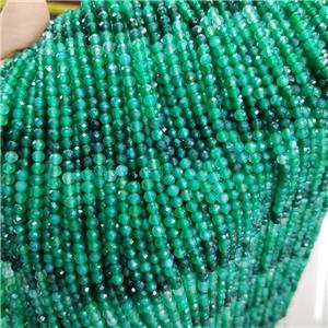 Natural Agate Beads Green Dye Faceted Round, approx 4mm [GB18778]