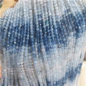 Natural Aquamarine Beads Blue A-Grade Faceted Round, approx 4mm [GB18781]