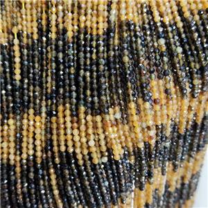 Natural Tourmaline Beads Yellow Black Faceted Round, approx 3mm [GB18800]