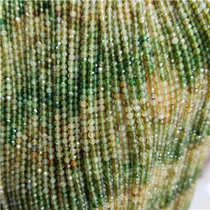 Natural Tourmaline Beads Green Yellow Faceted Round, approx 2mm [GB18802-2MM]