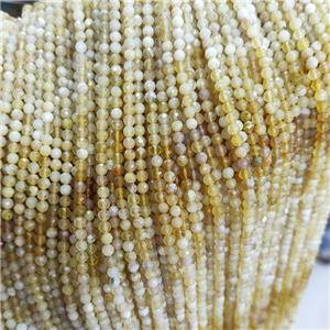 Natural Yellow Opal Beads Faceted Round B-Grade, approx 3mm [GB18806-3MM]