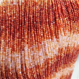 Natural Red Carnelian Agate Beads Faceted Round, approx 2mm [GB18815]