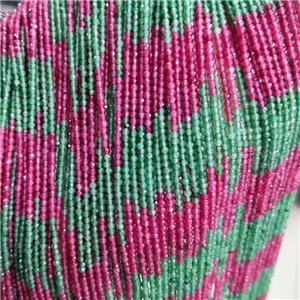 Natural Agate Beads Green Red Dye Faceted Round, approx 2mm [GB18821]