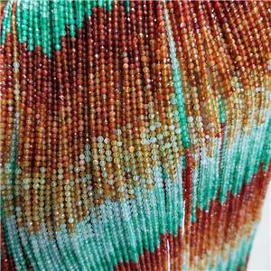 Natural Agate Beads Mixed Color Dye Faceted Round, approx 2mm [GB18829]