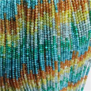 Natural Agate Beads Dye Mixed Color Faceted Round, approx 2mm [GB18830-2MM]