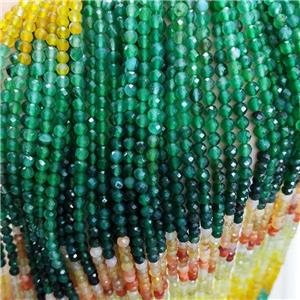Natural Agate Beads Dye Mixed Color Faceted Round, approx 4mm [GB18831]