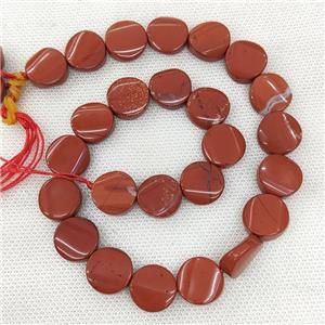 Natural Red Jasper Coin Beads Twist, approx 16mm [GB18857]