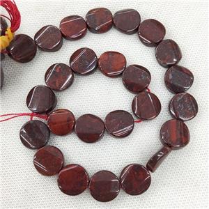 Natural Poppy Jasper Coin Beads Twist, approx 16mm [GB18859]
