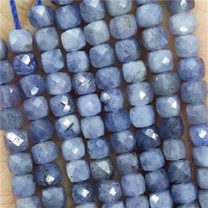 Natural Tanzanite Cube Beads Blue Faceted, approx 3.7-4.4mm [GB18889]