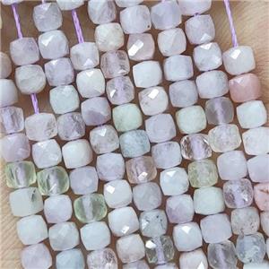 Natural Kunzite Beads Lavender Faceted Cube, approx 3.7-4.4mm [GB18922]