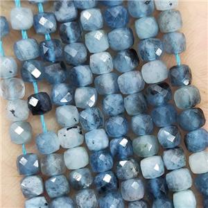 Natural Blue Aquamarine Beads Faceted Cube, approx 3.7-4.4mm [GB18931]