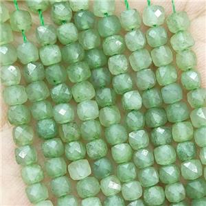 Green Tourmaline Beads Faceted Cube, approx 3.7-4.4mm [GB18942]