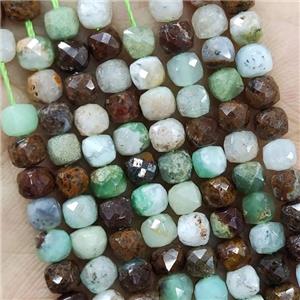 Natural Australian Chrysoprase Beads C-Grade Faceted Cube, approx 3.7-4.4mm [GB18954]