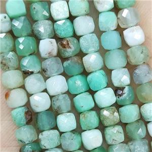 Natural Australian Chrysoprase Beads Green Faceted Cube, approx 3.7-4.4mm [GB18956]