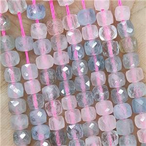 Natural Morganite Beads Pink Blue Faceted Cube, approx 3.7-4.4mm [GB18979]
