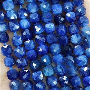 Natural Kyanite Beads Blue Faceted Cube, approx 3.7-4.4mm [GB18982]
