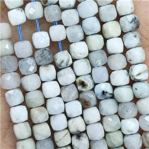 Natural Hemimorphite Beads Lt.blue Faceted Cube, approx 3.7-4.4mm [GB18994]