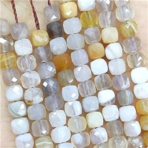 Natural Botswana Agate Beads Multicolor Faceted Cube, approx 3.7-4.4mm [GB18997]