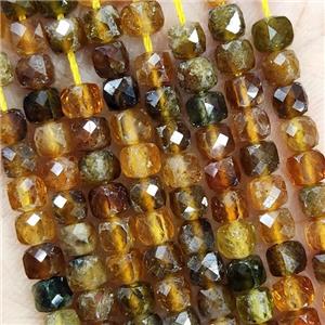 Natural Orange Tourmaline Beads Faceted Cube, approx 3.7-4.4mm [GB18999]