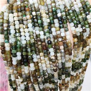 Natural Green Tourmaline Beads Faceted Cube, approx 3.7-4.4mm [GB19019]
