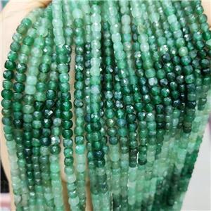 Natural Green Strawberry Quartz Beads Faceted Cube, approx 3.7-4.4mm [GB19040]