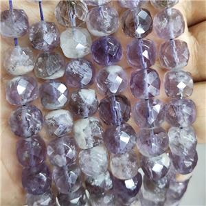 Natural Amethyst Beads Lt.purple Faceted Cube, approx 8.5-10mm [GB19046]