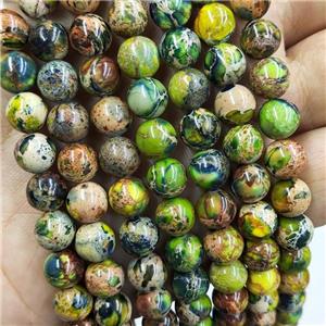 Imperial Jasper Beads Olive Dye Smooth Round, approx 6mm dia [GB19058-6MM]