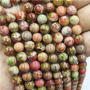 Imperial Jasper Beads Peach Dye Smooth Round, approx 8mm dia [GB19059]