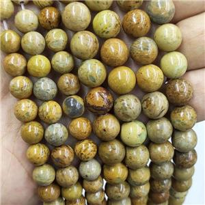 Imperial Jasper Beads Khaki Smooth Round, approx 10mm dia [GB19060-10MM]
