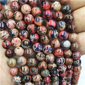 Imperial Jasper Beads Red Blue Smooth Round, approx 8mm dia [GB19061]