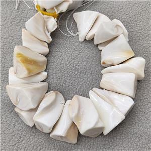White Queen Shell Beads Freeform Topdrilled, approx 20-40mm, 20cm length [GB19073]