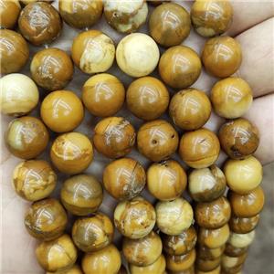 Yellow Ivory Jasper Beads Smooth Round, approx 12mm dia [GB19085-12MM]