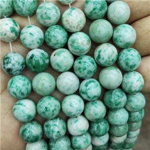 Green Dalmatian Jasper Beads Smooth Round, approx 12mm dia [GB19097-12MM]